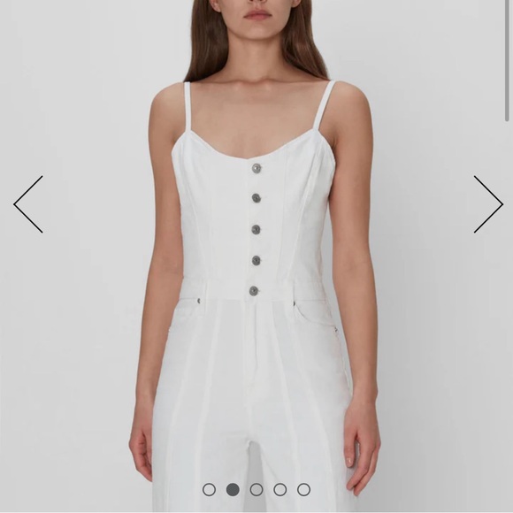 BUSTIER JUMPSUIT IN WHITE 7 for all mankind - Picture 2 of 6
